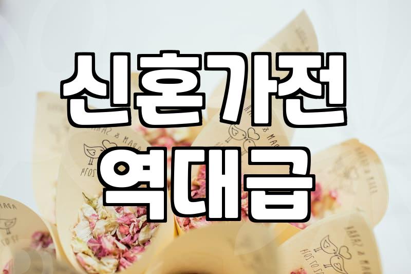 신혼 가전, 렌탈 vs 구매 비교 필수