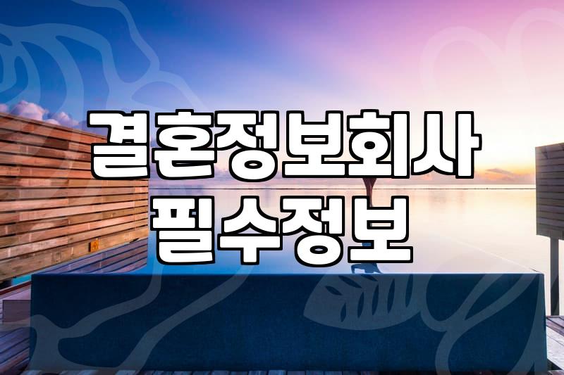 40대 이후 결혼을 위한 현실적인 인연 찾기 과정