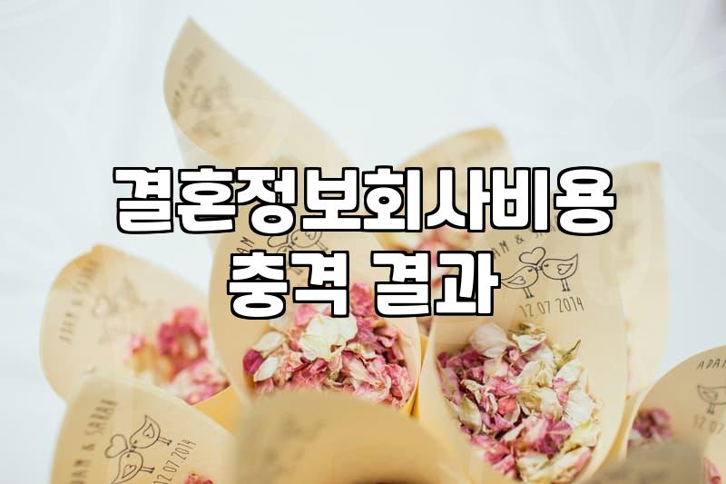 요즘 결혼정보회사 이용과 현실적인 고려사항들