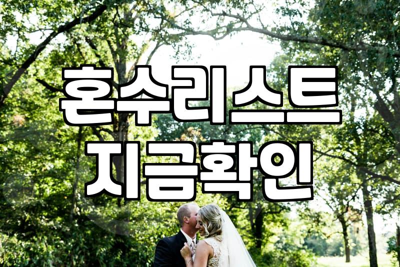 결혼혼수 비용과 예산 수립을 위한 현실적인 가이드