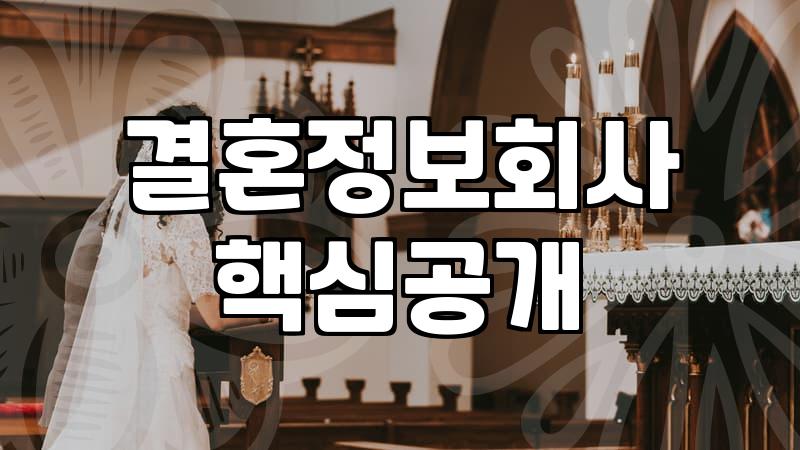 가연결혼정보회사와 결혼 시장의 현실, 솔직하게 말해보자면