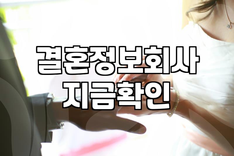 선자리와 결혼정보회사를 고민하는 30대에게 필요한 현실적인 이야기